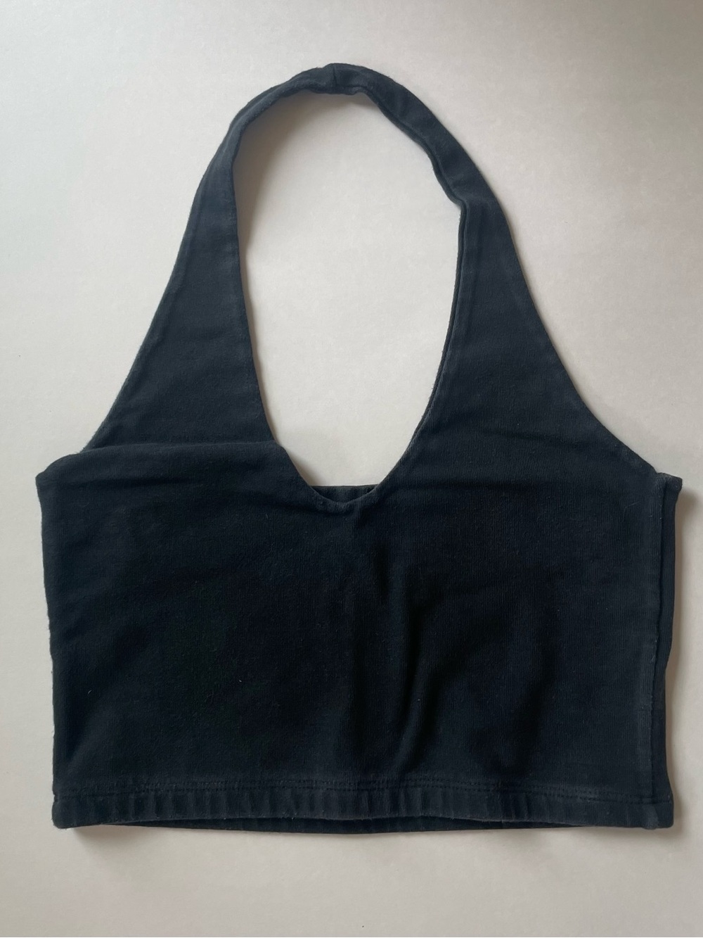 John Galt Brandy Melville Black Halter Crop Top 100% Cotton Summer Beachy